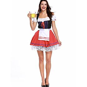 New Fashion Oktoberfest Costume German Bavarian Heidi Fancy Dress Up Dirndl Lederhosen Beer Girl Maid Costume